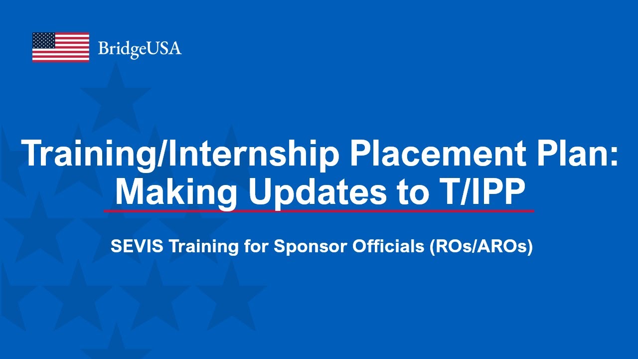 TrainingInternship Placement Plan: Making Updates to TIPP