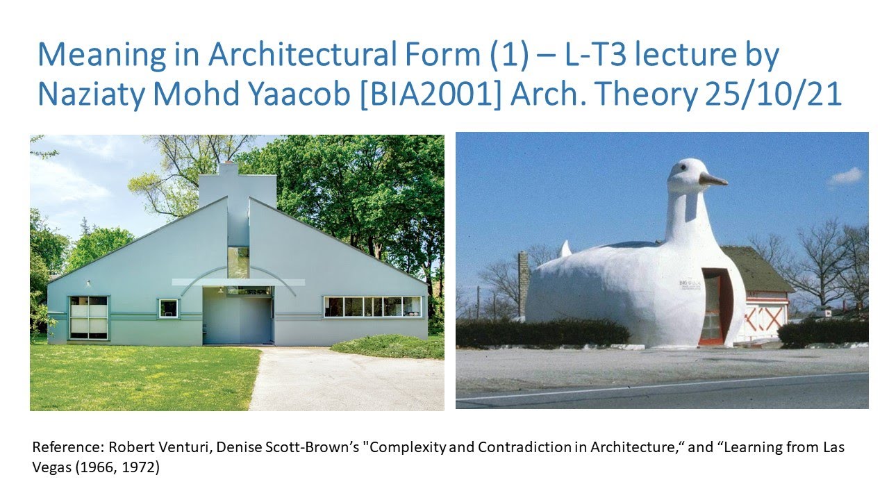 Meaning in Architectural Form (1) L-T3 Arch Theory S1 2021-22 Pre-recorded