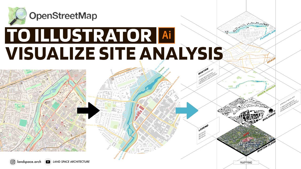 OpenStreetMap to Illustrator Visualize Architecture Mapping and Site Analysis
