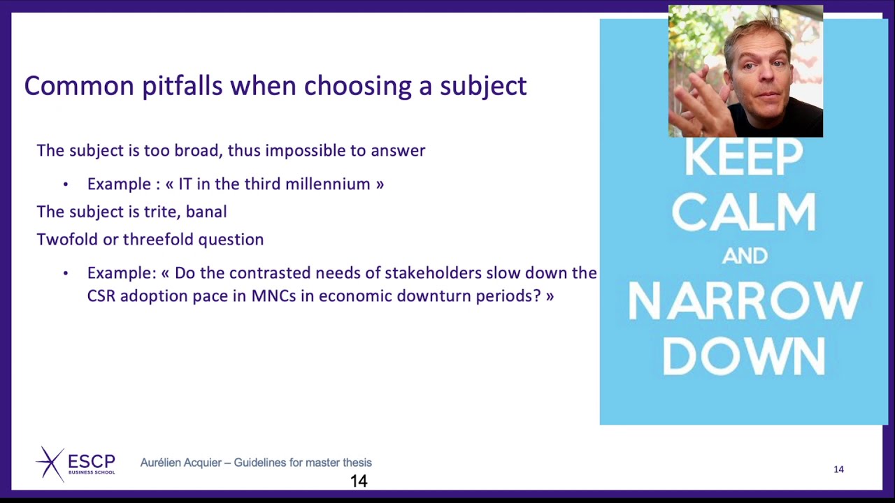 Guidelines for master thesis -2- Designing your research question