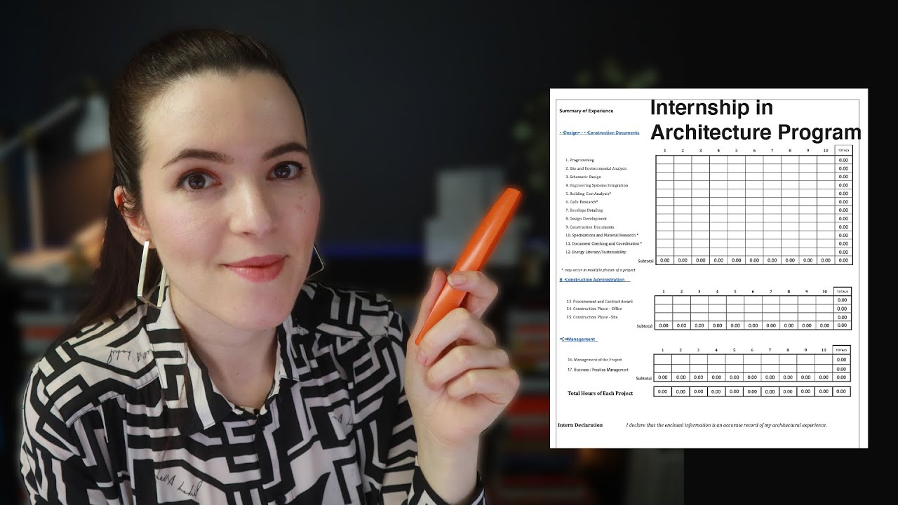 How to log experience for the Internship in Architecture program?
