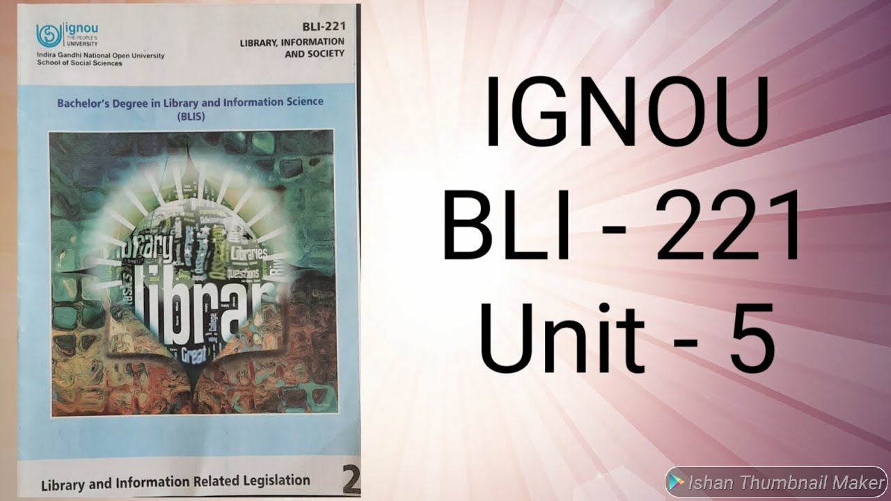 Library Legislation and Model Public Library ActBill-IGNOU-BLI 221-Unit 5