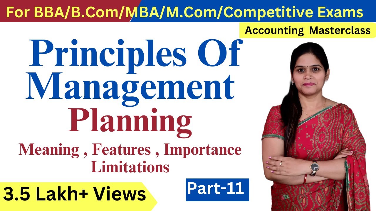 Planning Principles Of Management Business Studies BBA B.Com MBA Class 12