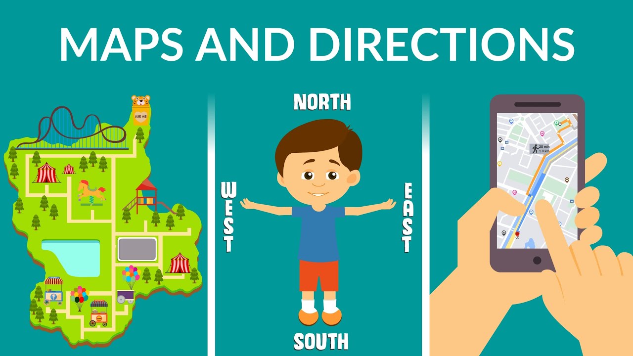 Maps and Directions Types of Maps Cardinal Directions Video for Kids