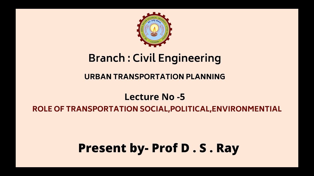Urban Transportation Planning AKTU Digital Education