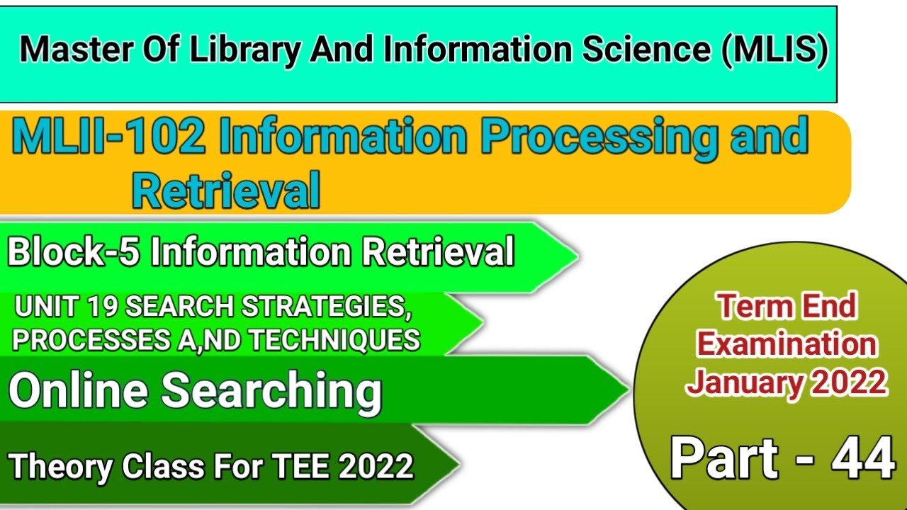 SEARCH STRATEGIES, PROCESSES