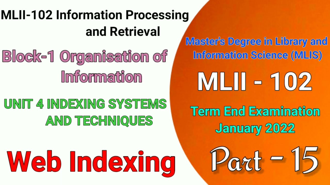 INDEXING SYSTEMS & TECHNIQUES Web Indexing