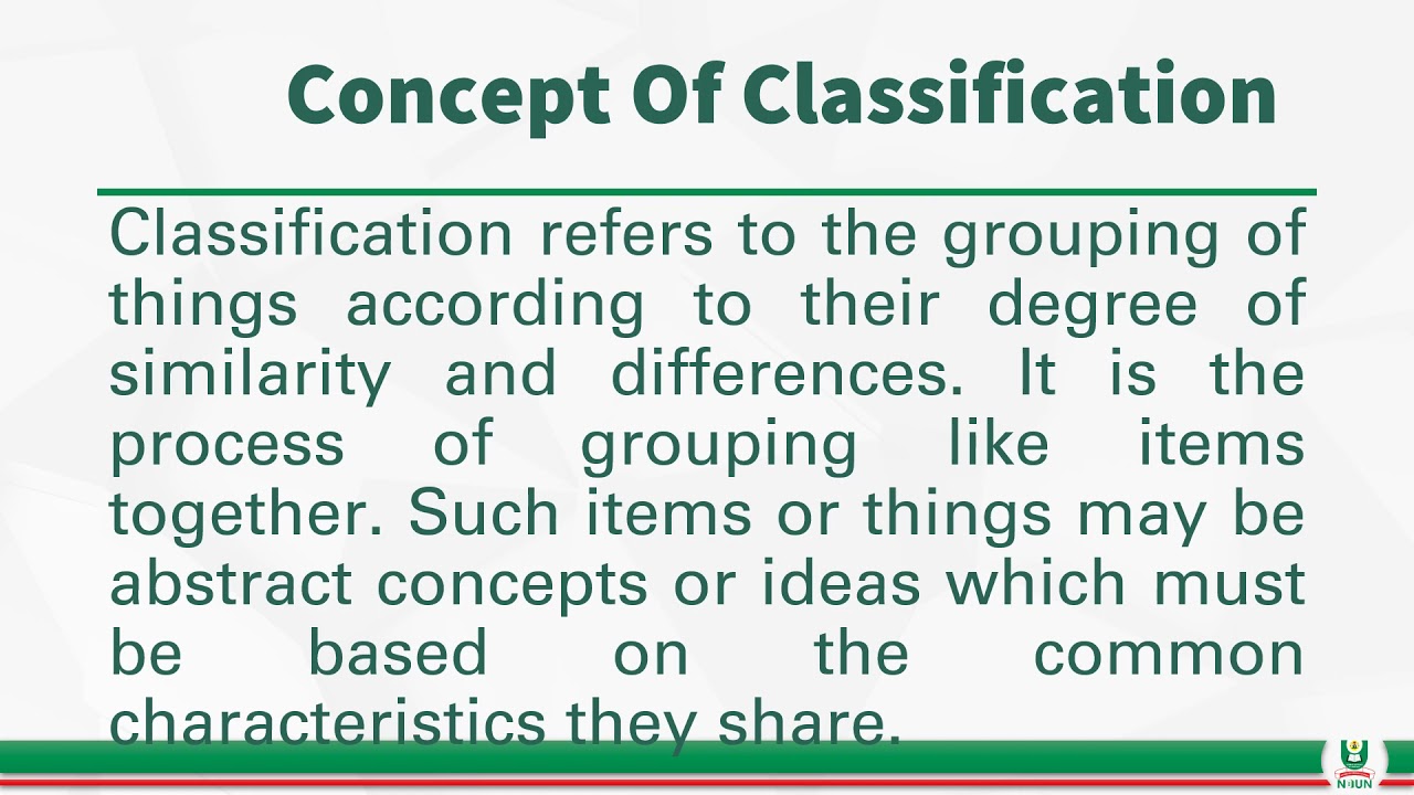 Concept of Classification and Subject Cataloguing