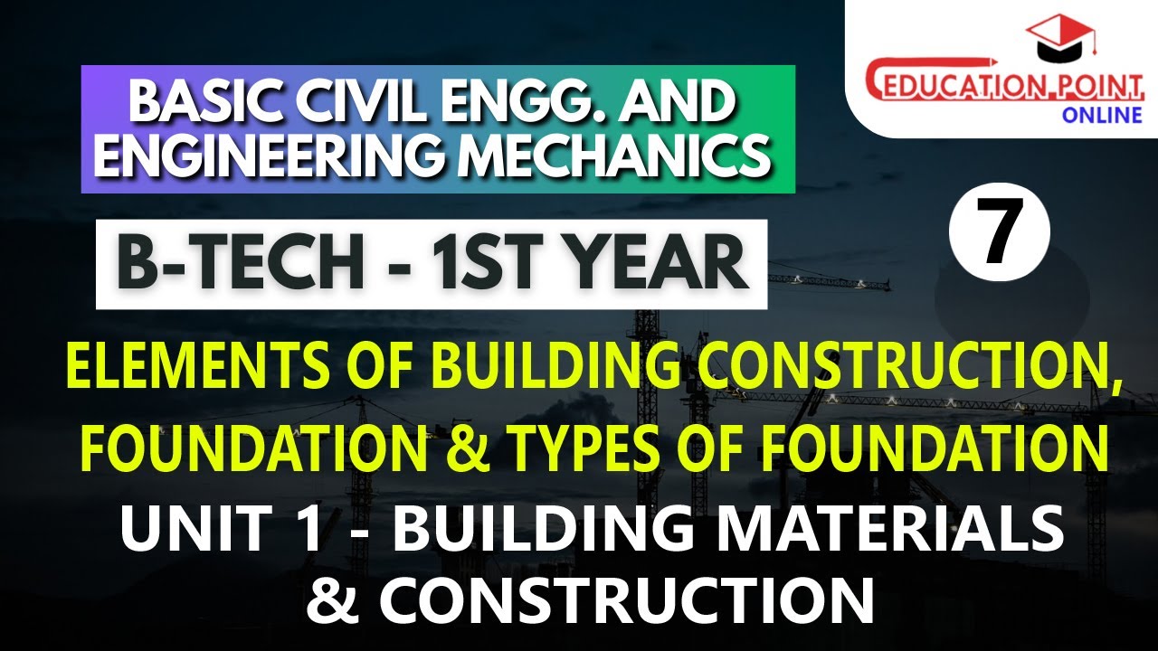 Elements of Building Construction Foundation &Types of Foundation Building Construction