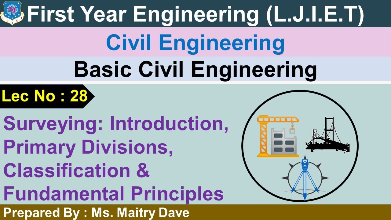 Lec-28_ Classification, Principles of Surveying Basic Civil Engineering First Year Engineering