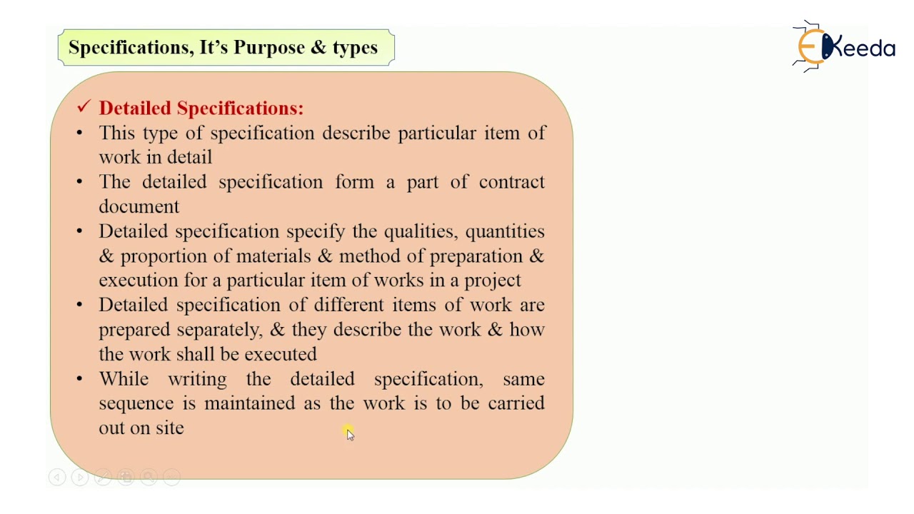 Specifications, Its Purpose and Types - Specifications and Rate Analysis