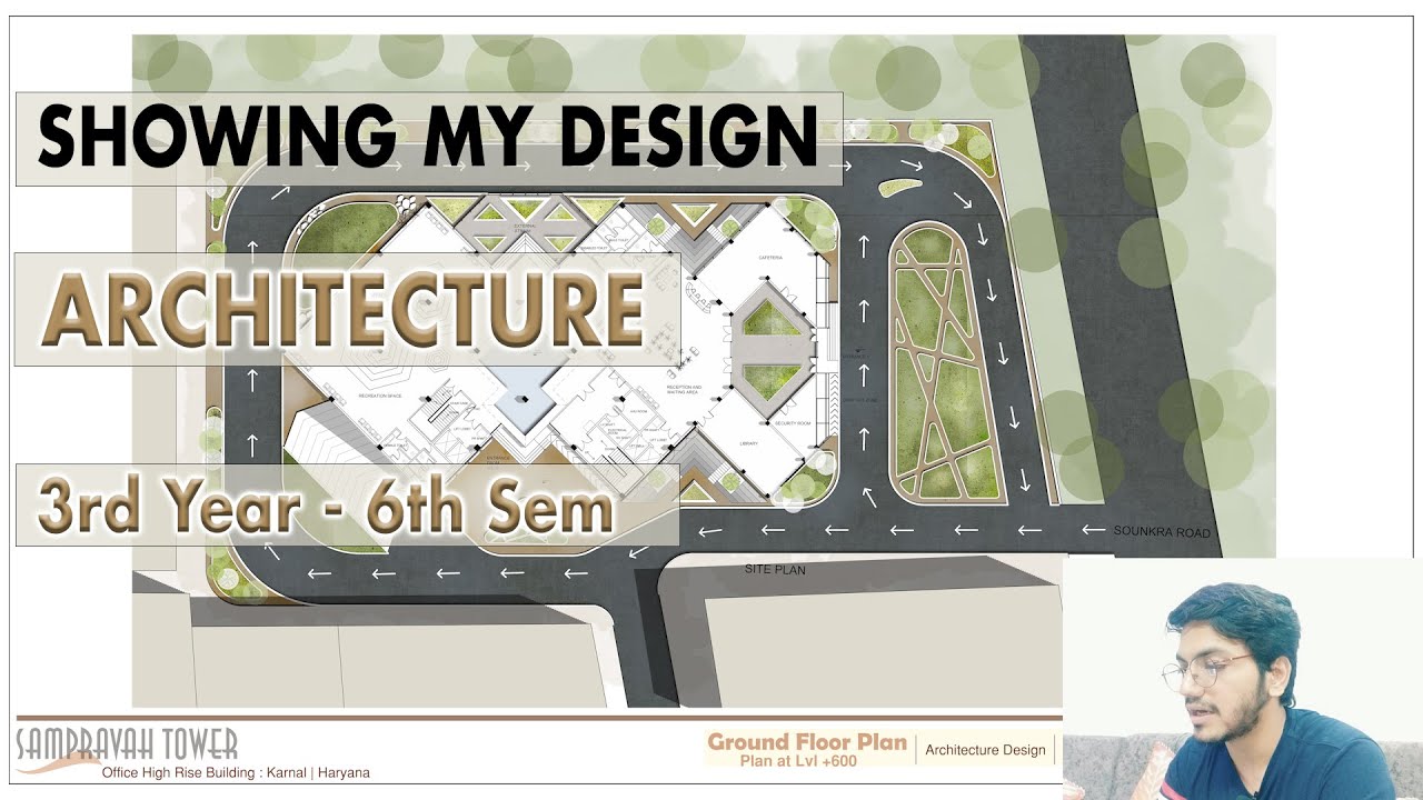 Architecture Design 3rd year 6th sem work Spa Delhi Student High rise Concept , Plan & Section