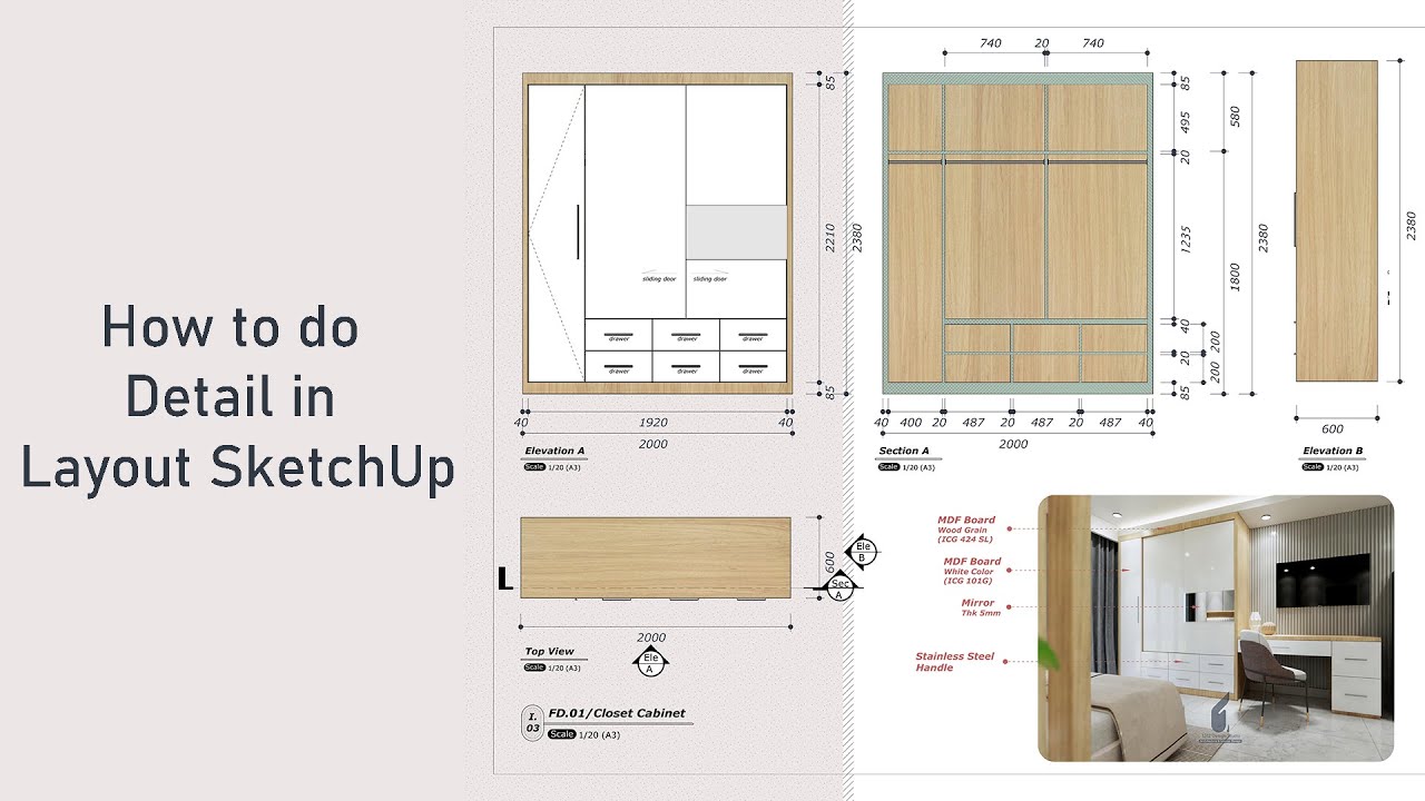 Layout SketchUp Lesson03 How to do Furniture Detail in Layout SketchUp